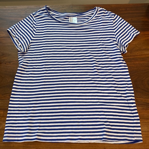 DIVIDED Blue and White Striped Tee - Picture 1 of 3